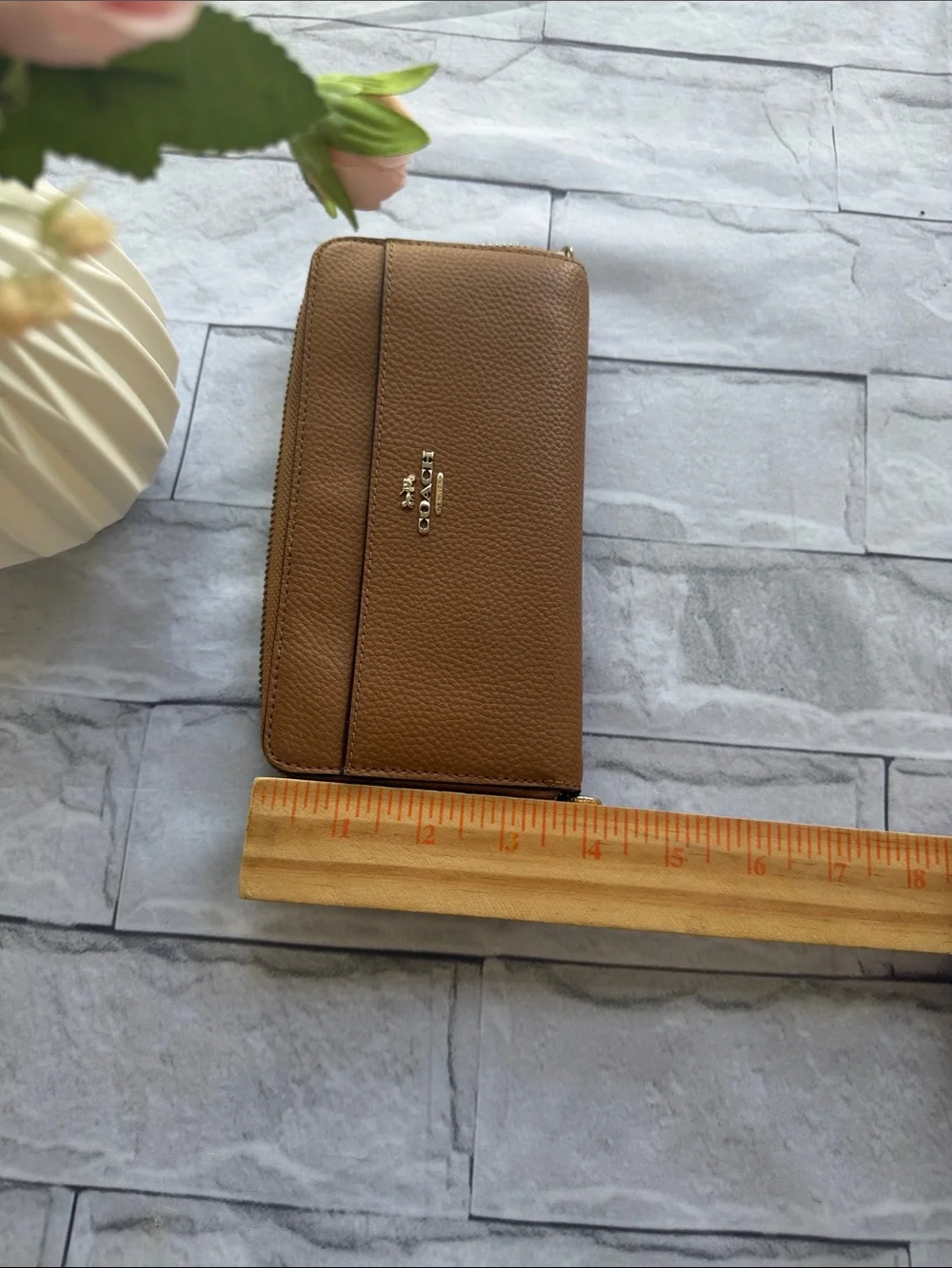 COACH pebble leather accordion zip wallet - Picture 8 of 11